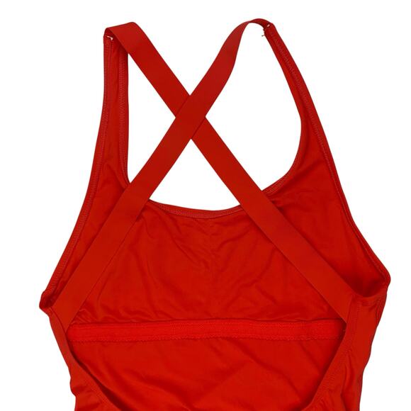 Andie Swim Tulum One Piece Swimsuit Orange Red Cross Strap Women's M - Picture 7 of 10